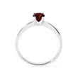 BAGUE EN OR BLANC 14CT AVEC GRENAT - BAGUES EN GRENAT - BAGUES