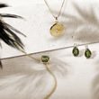 Gold Necklace with Moldavite