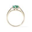 EMERALD RING WITH DIAMONDS IN YELLOW GOLD - EMERALD RINGS - 