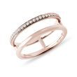 DOPPELTER DIAMANTRING AUS 14 KT ROSÉGOLD - RINGE DIAMANT - RINGE
