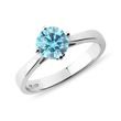 WHITE GOLD BLUE DIAMOND ENGAGEMENT RING - RINGS WITH LAB-GROWN DIAMONDS - ENGAGEMENT RINGS