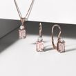 MORGANITE AND DIAMOND EARRINGS WITH IN ROSE GOLD - MORGANITE EARRINGS - EARRINGS