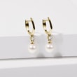 GOLD EARRINGS WITH PEARLS AND DIAMONDS - PEARL EARRINGS - PEARL JEWELRY