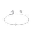 14K WHITE GOLD SHAMROCK JEWELRY SET - JEWELRY SETS - FINE JEWELRY