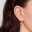 Modern White Gold Earrings with Emeralds and Diamonds