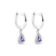 BOUCLES D'OREILLES ENDIAMANTÉES D'OR BLANC AVEC TANZANITES - BOUCLES D’OREILLES EN TANZANITE - BOUCLES D'OREILLES