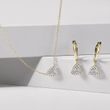 EARRINGS MADE OF YELLOW GOLD WITH DIAMOND CUT IN TRILLION - DIAMOND EARRINGS - EARRINGS