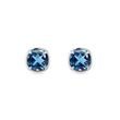 BOUCLES D'OREILLES EN OR BLANC AVEC TOPAZES LONDON BLUE - BOUCLES D'OREILLES EN TOPAZE - BOUCLES D'OREILLES