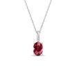 COLLIER EN OR BLANC, DIAMANTS ET RUBELLITE - COLLIERS AVEC TOURMALINE - COLLIERS