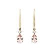 MORGANITE DROP EARRINGS IN YELLOW GOLD - MORGANITE EARRINGS - EARRINGS