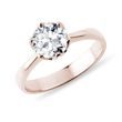 14K ROSE GOLD FLOWER RING WITH 1 CT DIAMOND - RINGS WITH LAB-GROWN DIAMONDS - ENGAGEMENT RINGS