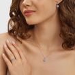ROUND TANZANITE AND DIAMOND EARRINGS IN WHITE GOLD - TANZANITE EARRINGS - EARRINGS