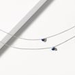 HEART SHAPED SAPPHIRE NECKLACE IN WHITE GOLD - SAPPHIRE NECKLACES - 