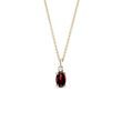 COLLIER EN OR ORNÉ D'UN GRENAT OVALE ET D'UN DIAMANT - COLLIERS AVEC GRENAT - COLLIERS