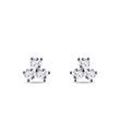 PUCES D'OREILLES EN OR BLANC 14 CT AVEC DIAMANTS - PUCES D'OREILLES EN DIAMANT - BOUCLES D'OREILLES