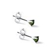 MOLDAVITE STUDS IN 14K WHITE GOLD - MOLDAVITE EARRINGS - EARRINGS