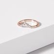 BAGUE CHEVRON EN OR ROSE AVEC SEPT DIAMANTS - ALLIANCES DE MARIAGE FEMMES - ALLIANCES DE MARIAGE