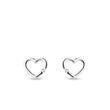 DIAMOND HEART EARRINGS IN WHITE GOLD - DIAMOND STUD EARRINGS - EARRINGS