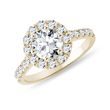 HALO RING AUS 14KT GELBGOLD MIT DIAMANT - RINGE MIT LAB GROWN DIAMANTEN - VERLOBUNGSRINGE