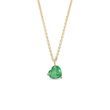 HEART SHAPED EMERALD PENDANT NECKLACE IN GOLD - EMERALD NECKLACES - NECKLACES