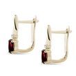 GARNET AND DIAMOND EARRINGS IN YELLOW GOLD - GARNET EARRINGS - EARRINGS