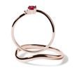 RUBY AND DIAMOND ENGAGEMENT RING SET IN ROSE GOLD - ENGAGEMENT AND WEDDING MATCHING SETS - ENGAGEMENT RINGS