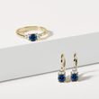 SAPPHIRE AND DIAMOND RING IN 14K YELLOW GOLD - SAPPHIRE ENGAGEMENT RINGS - ENGAGEMENT RINGS