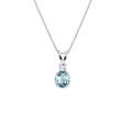 WHITE GOLD NECKLACE WITH TOPAZ AND DIAMOND - TOPAZ NECKLACES - NECKLACES
