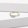 GELBGOLDRING MIT AQUAMARIN UND DIAMANTEN - RINGE AQUAMARIN - RINGE