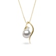 Collier d'or blanc avec diamant et perle Akoya