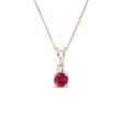 RUBINHALSKETTE AUS 14-KARÄTIGEM ROSÉGOLD MIT DIAMANT - KETTEN MIT RUBIN - KETTEN