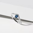 SAPPHIRE TEARDROP RING IN 14K WHITE GOLD - SAPPHIRE RINGS - RINGS