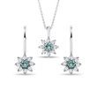WHITE GOLD BLUE DIAMOND JEWELRY SET - DIAMOND SETS - FINE JEWELRY
