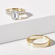 HIS AND HERS ETERNITY AND SHINY FINISH GOLD WEDDING RING SET - YELLOW GOLD WEDDING SETS - WEDDING RINGS