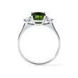 CUSHION CUT MOLDAVITE RING IN 14K WHITE GOLD - MOLDAVITE RINGS - RINGS