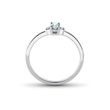 AQUAMARINE AND SIDE DIAMOND RING IN WHITE GOLD - AQUAMARINE RINGS - RINGS