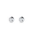 PUCES D'OREILLES LUNETTE EN OR BLANC ET DIAMANT - PUCES D'OREILLES EN DIAMANT - BOUCLES D'OREILLES