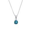 TOPAZ AND DIAMOND NECKLACE IN 14K WHITE GOLD - TOPAZ NECKLACES - NECKLACES