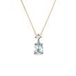 TROPFENFÖRMIGER AQUAMARINANHÄNGER IN 14 KT GELBGOLD - KETTEN MIT AQUAMARIN - KETTEN