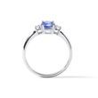 WHITE GOLD RING WITH OVAL CUT TANZANIT AND DIAMONDS - TANZANITE RINGS - 