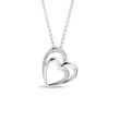 DIAMOND DOUBLE HEART NECKLACE IN WHITE GOLD - DIAMOND NECKLACES - NECKLACES