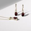 COLLIER EN OR AVEC GRENAT OVALE ET DIAMANT - COLLIERS AVEC GRENAT - COLLIERS