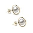 PUCES D’OREILLES EN OR ET PERLE D’AKOYA - BOUCLES D'OREILLES EN PERLES - PERLES