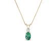 EMERALD AND DIAMOND YELLOW GOLD PENDANT - EMERALD NECKLACES - NECKLACES