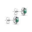 EMERALD AND DIAMOND EARRINGS IN WHITE GOLD - EMERALD EARRINGS - EARRINGS
