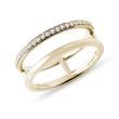 DVOJITÝ DIAMANTOVÝ PRSTEŇ ZO ŽLTÉHO 14K ZLATA - PRSTENE DIAMANT - PRSTENE