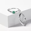 WHITE GOLD RING WITH EMERALD AND BRILLIANTS - EMERALD RINGS - RINGS