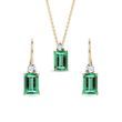 SET AUS OHRRINGEN UND HALSKETTE MIT SMARAGDEN IN GELBGOLD - SCHMUCK SETS EDELSTEINE - SCHMUCK