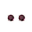 STUDS IN ROSE GOLD WITH RHODOLITE - GEMSTONE EARRINGS - EARRINGS