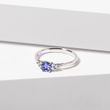 BAGUE EN OR BLANC AVEC TANZANITE ET DIAMANTS - BAGUES EN TANZANITE - BAGUES